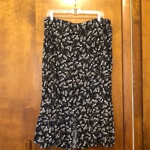 Black and White Floral Skirt